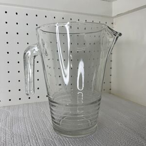 Ikea Clear Glass Svepa Pitcher 32 oz Embossed Ribbed Rings Discontinued